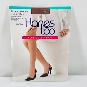 NOS Hanes Too Plus Collection Pantyhose Barely There 2004 00P36 Size 3Q